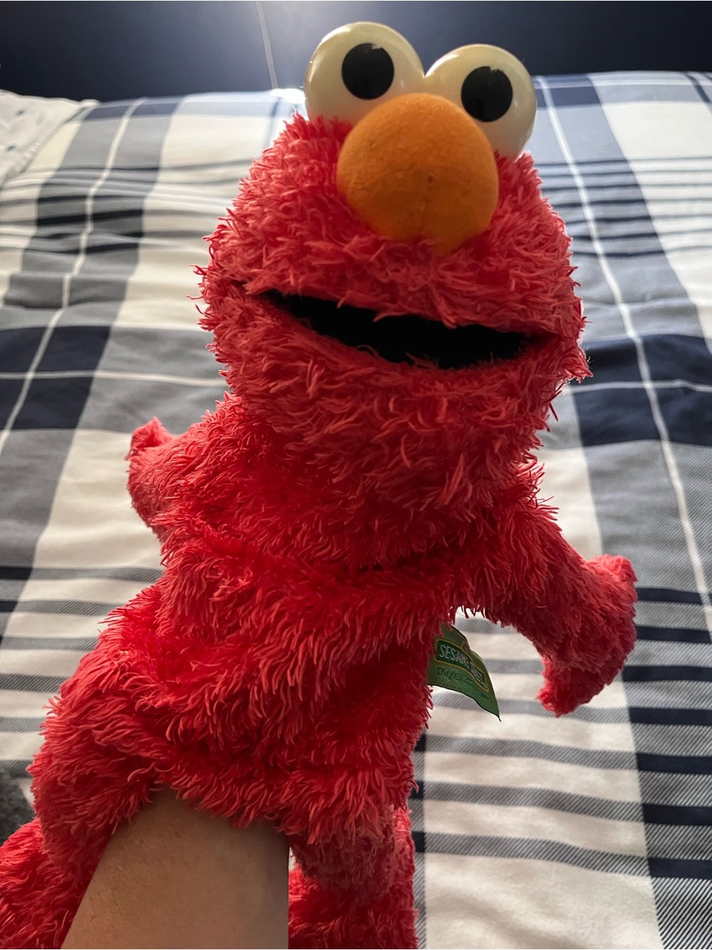 Vintage Elmo puppet 1993 Sesame Street plush hand puppet toy stuffed animal